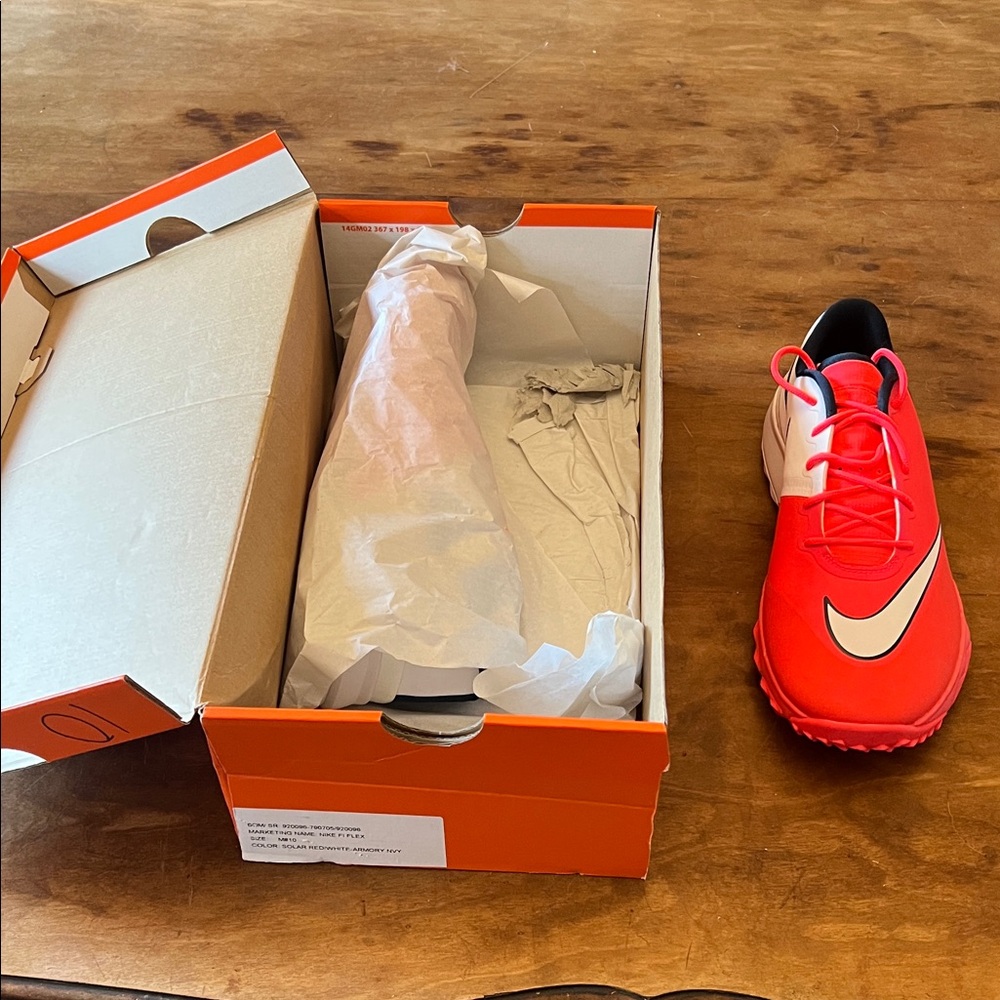 Nike FI Flex Solar Red/White Armory NVY Golf Shoes